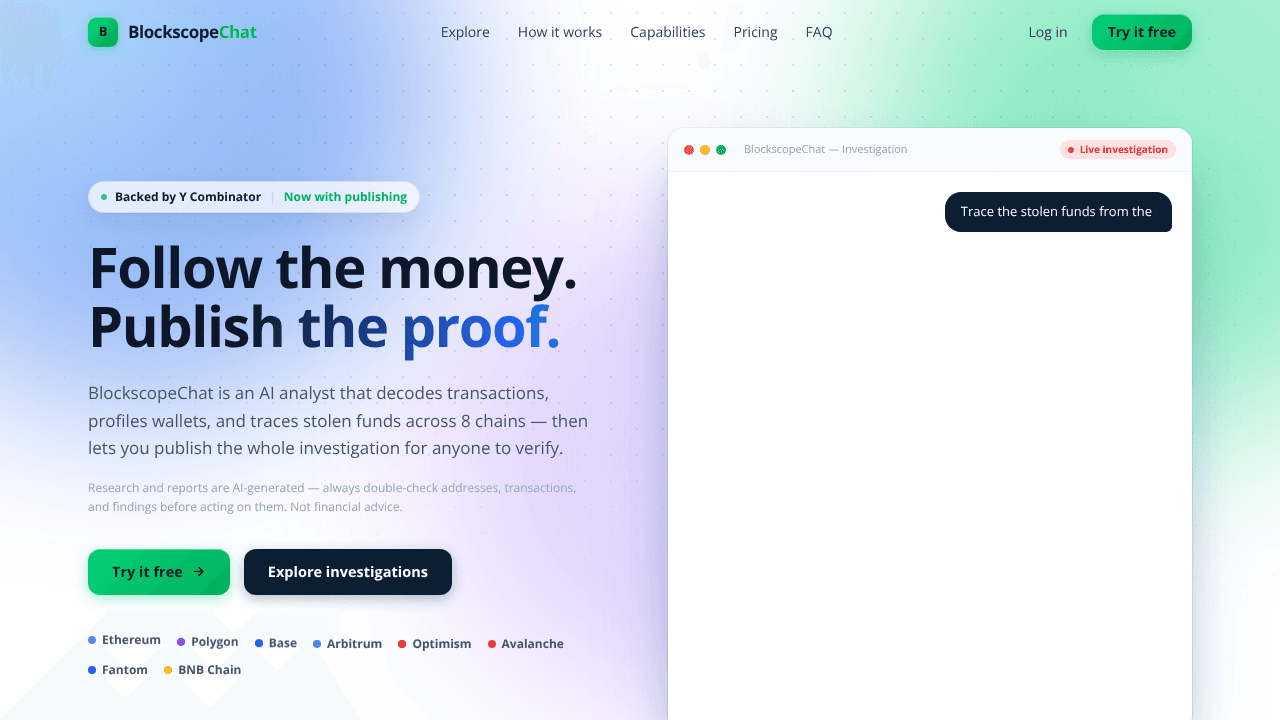 BlockscopeChat website screenshot