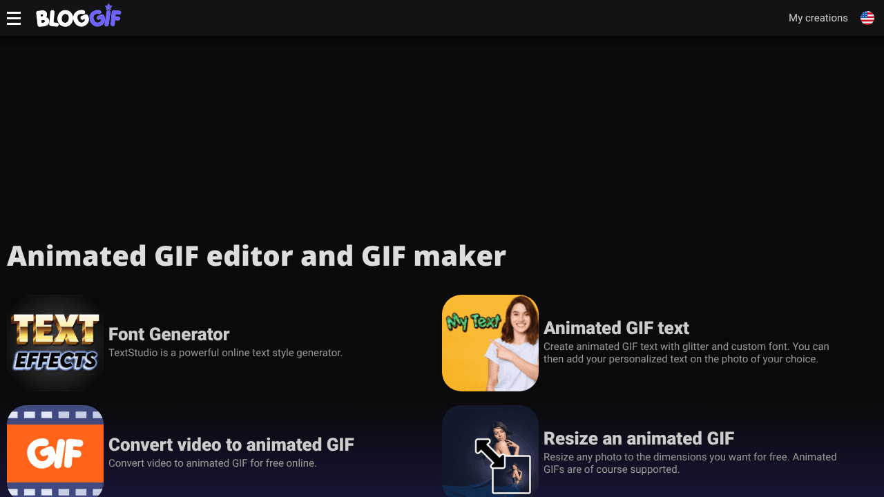 Bloggif website screenshot