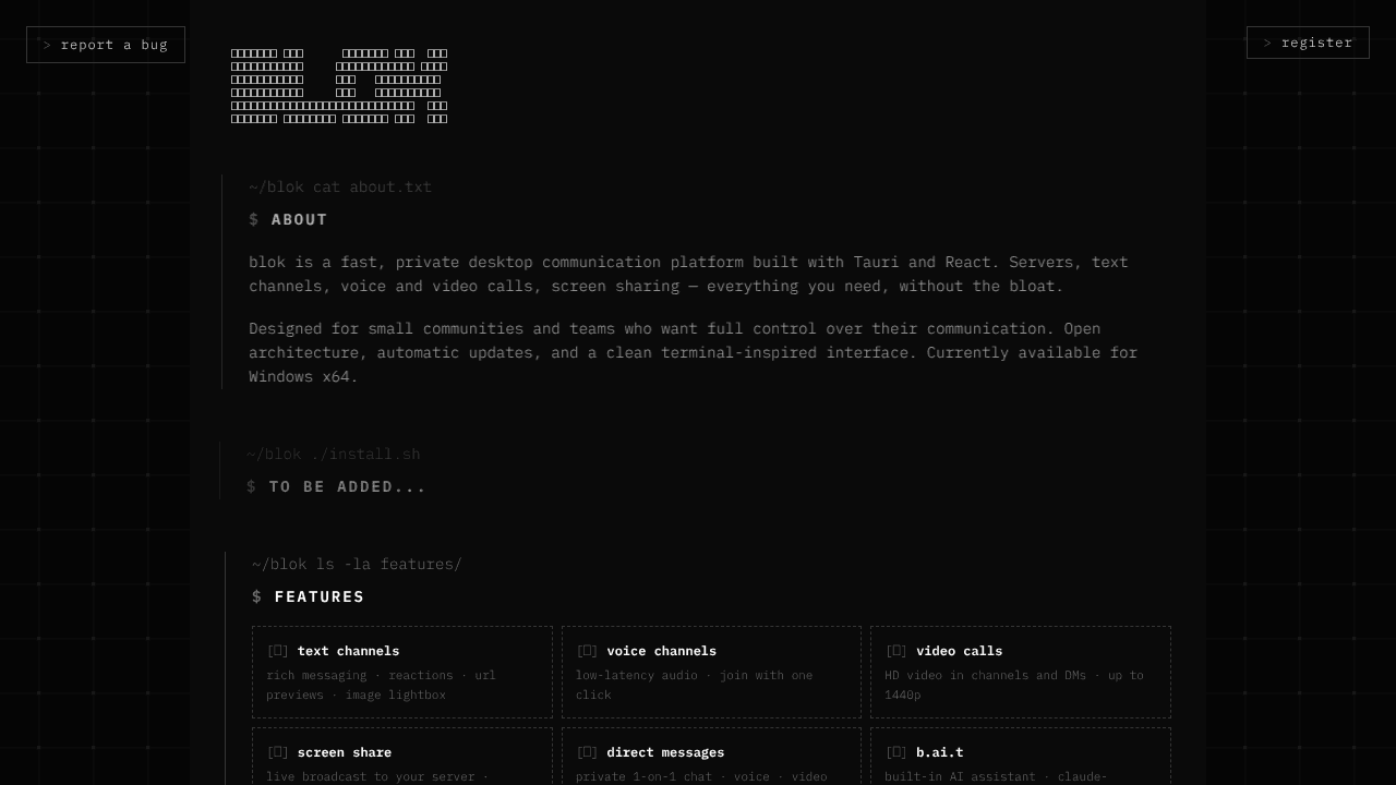 blok website screenshot