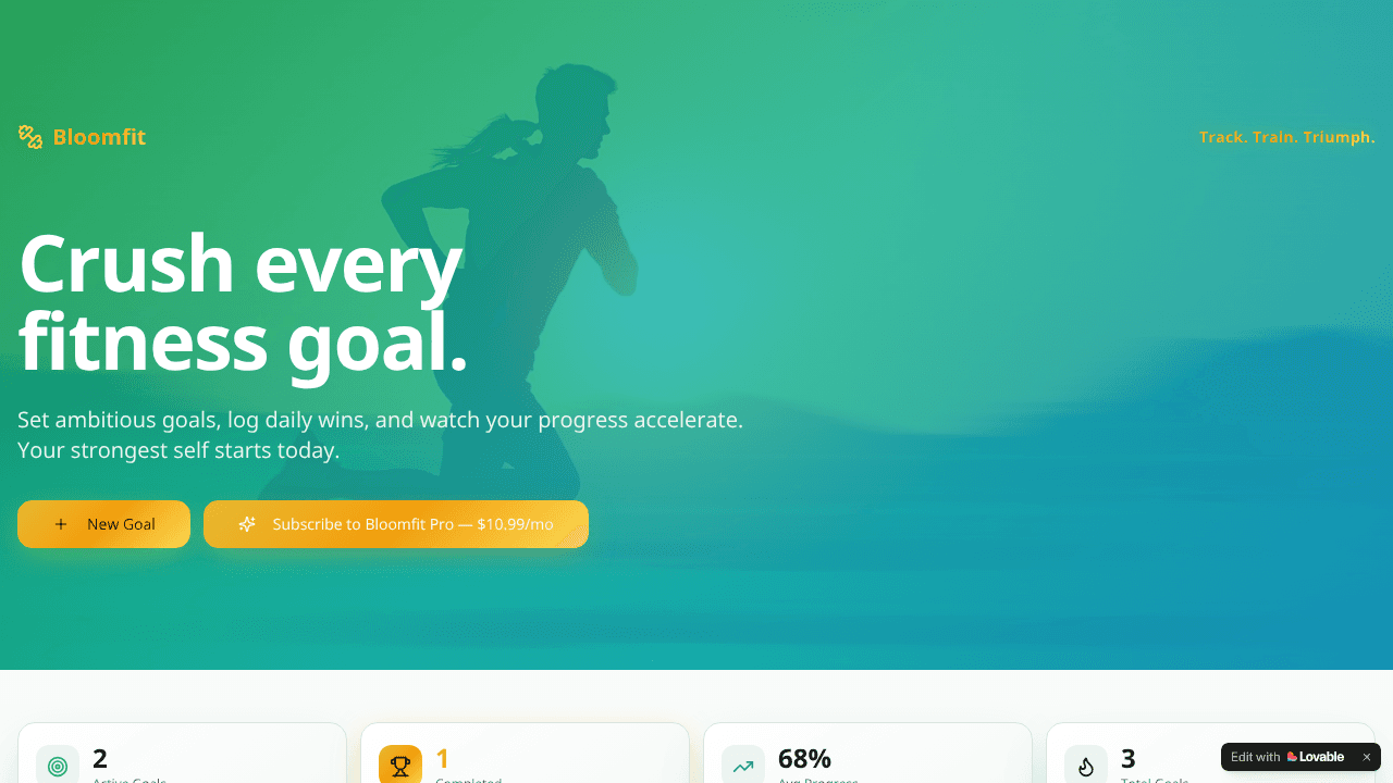 Bloomfit website screenshot