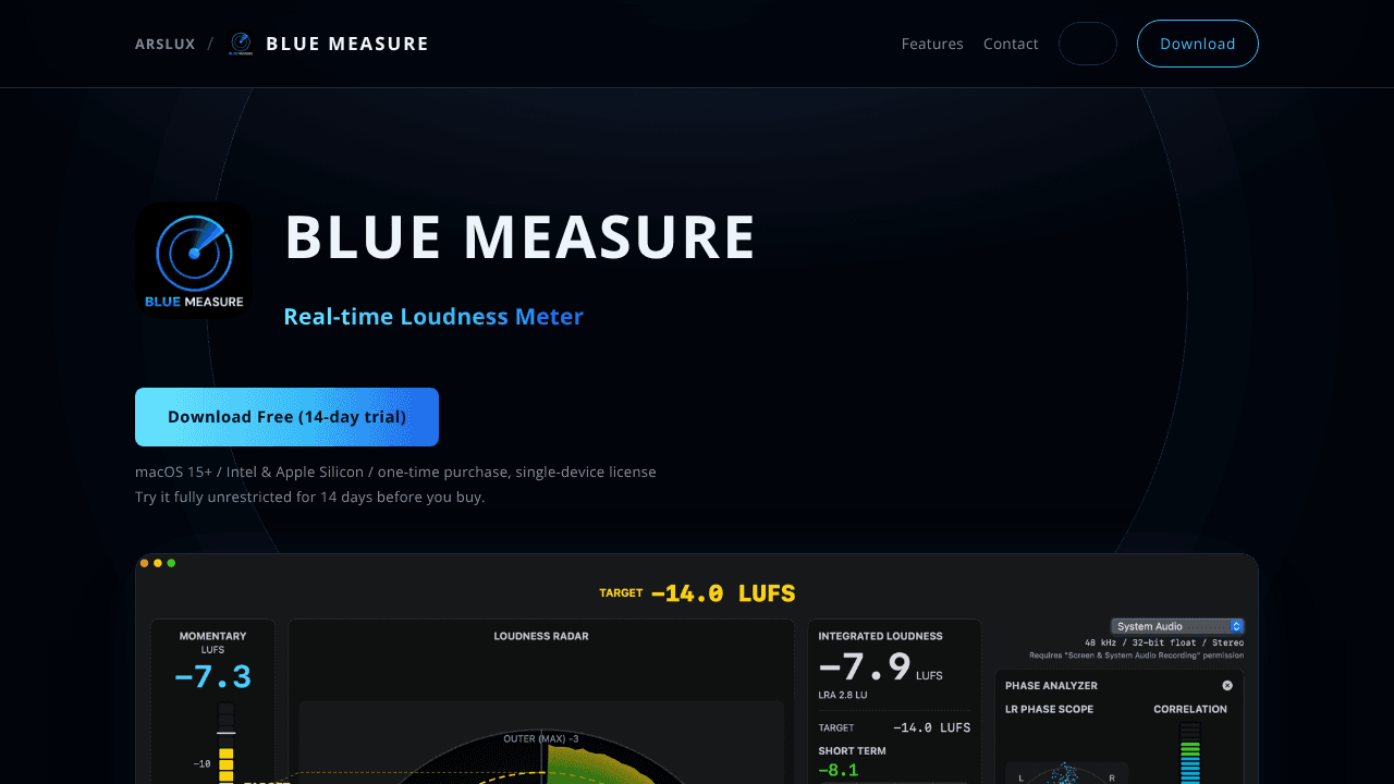 BLUE MEASURE website screenshot