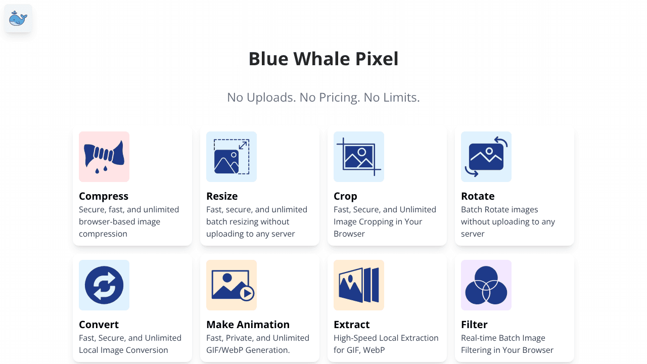 Blue Whale Pixel (BWPixel) website screenshot