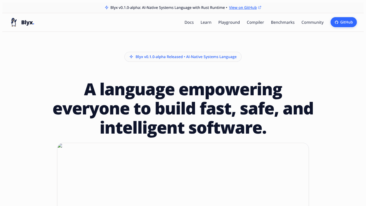 Blyx Language website screenshot