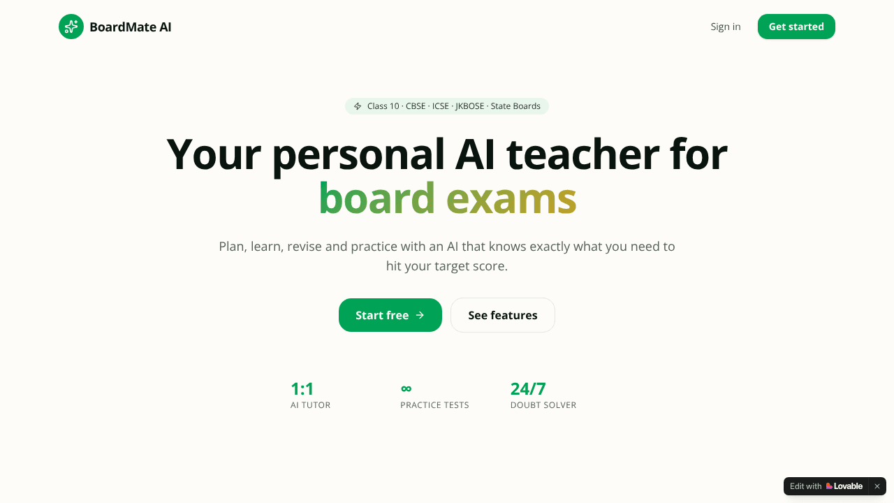 Boardmate AI website screenshot