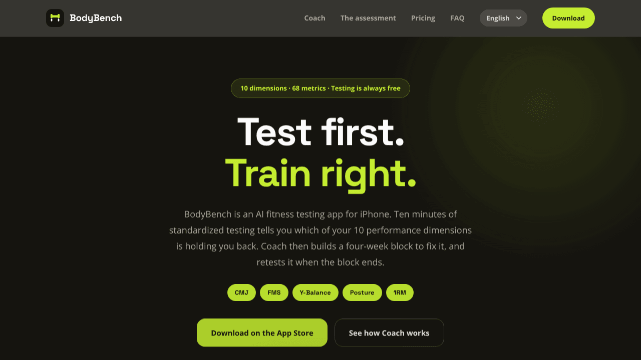 BodyBench website screenshot