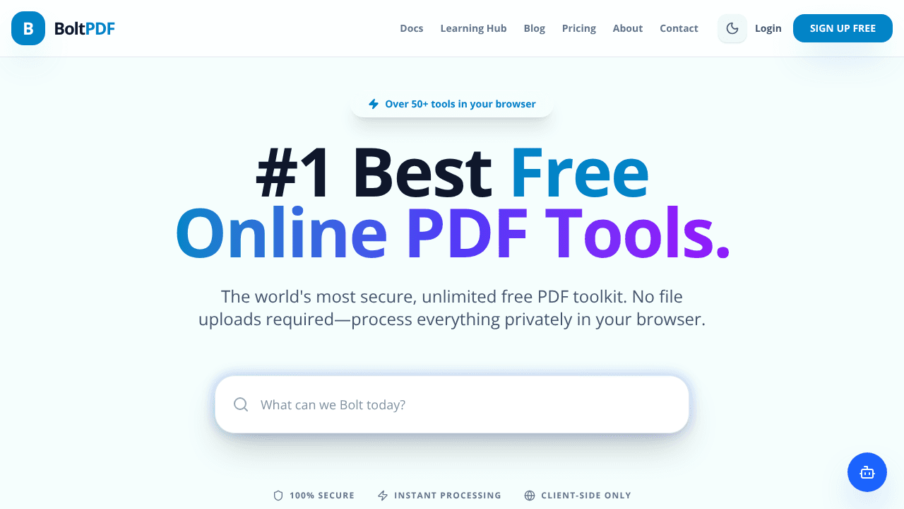 BoltPDF website screenshot