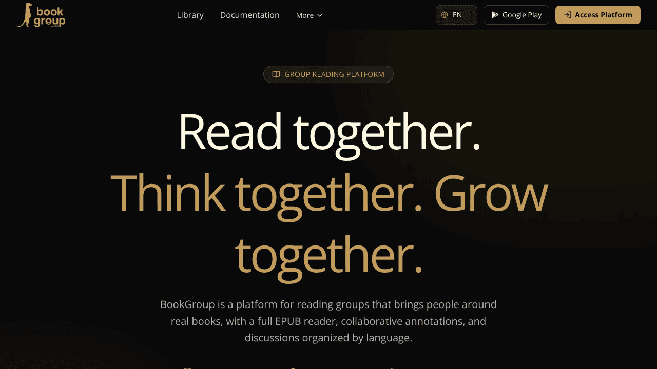 BookGroup.social website screenshot