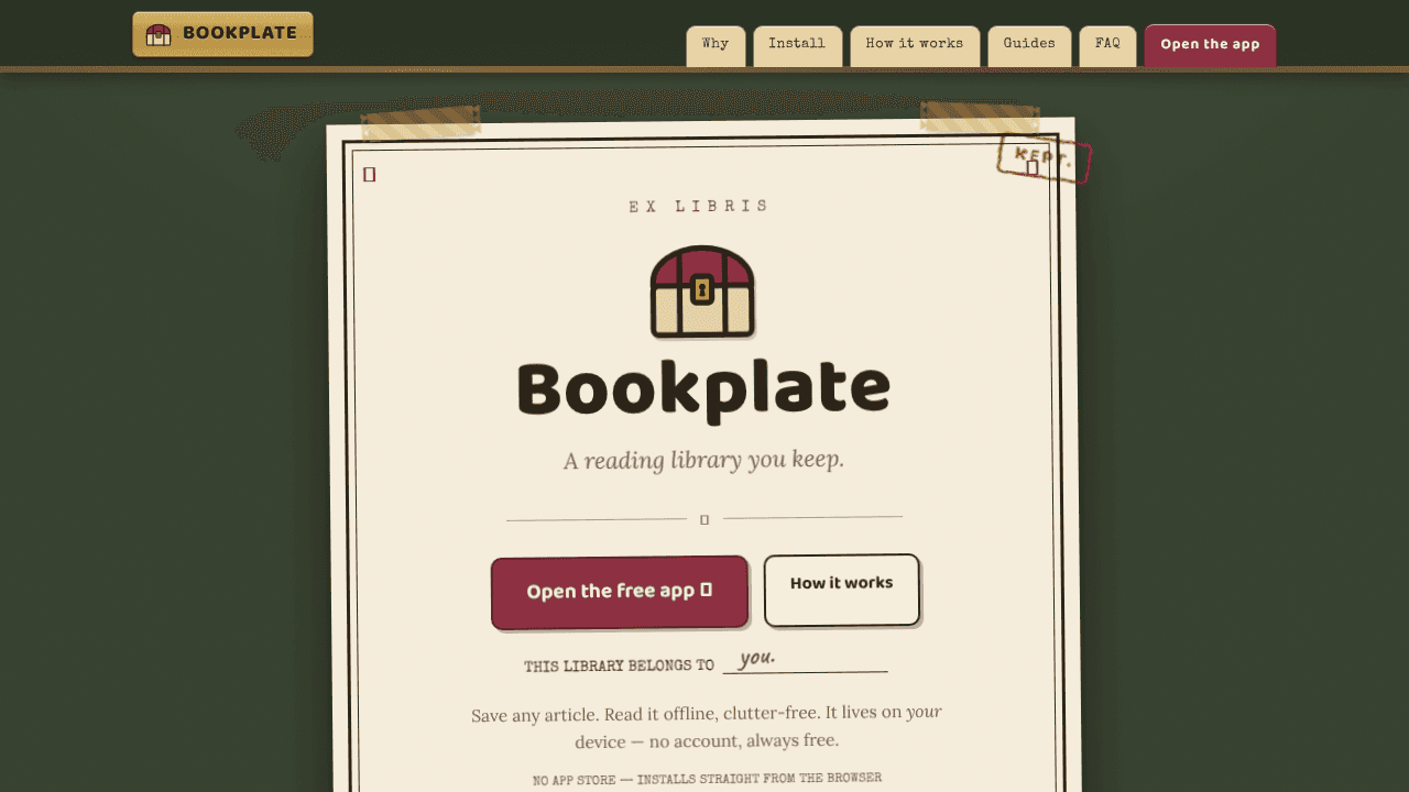 Bookplate website screenshot