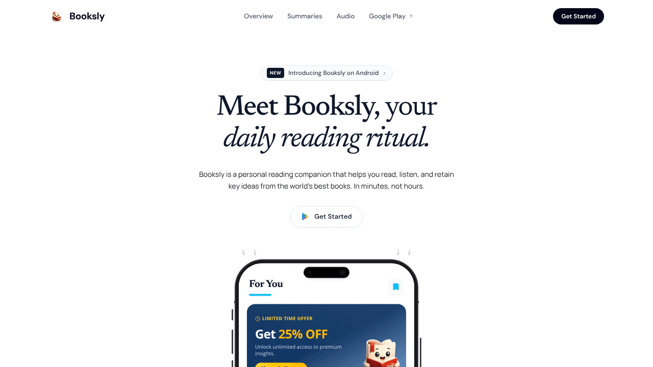 Booksly website screenshot