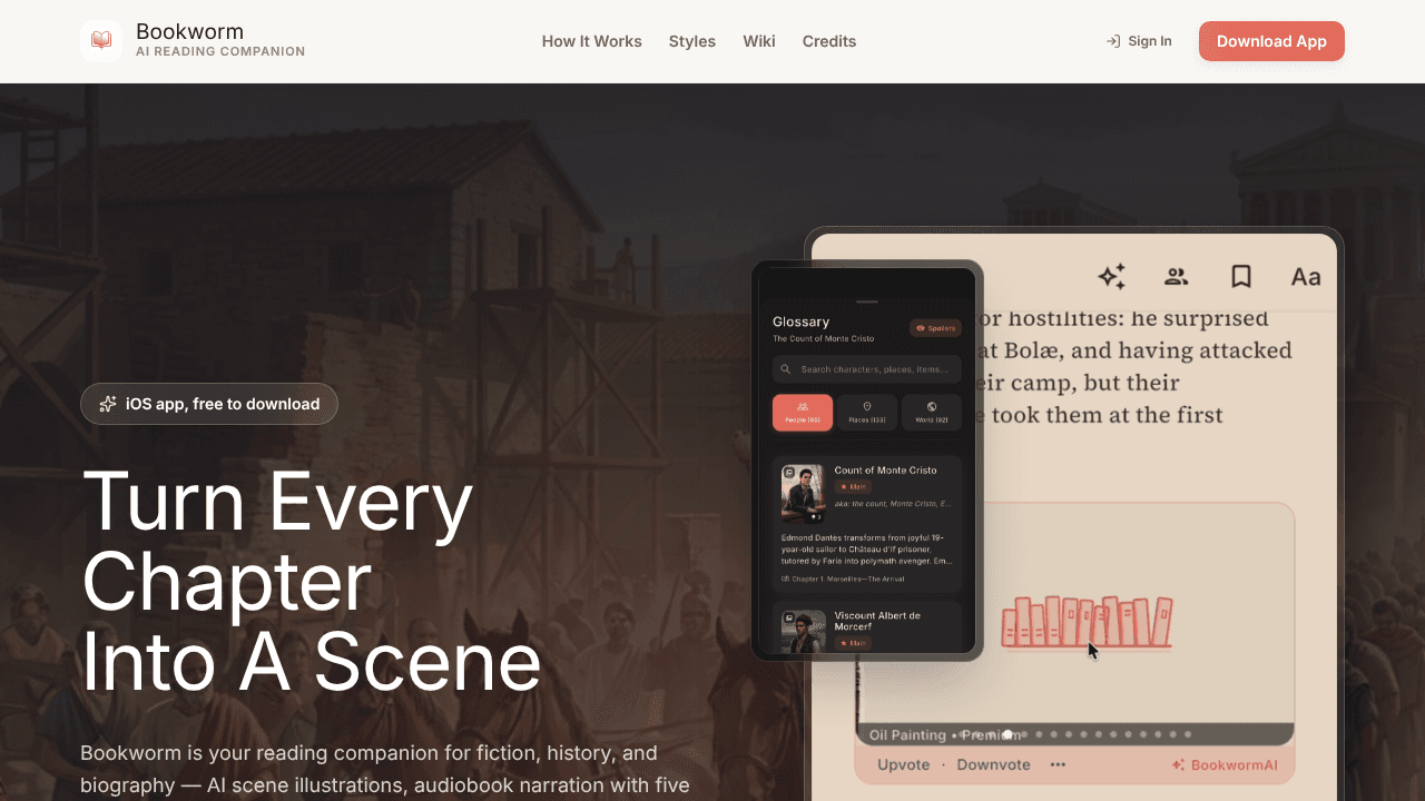 Bookworm website screenshot