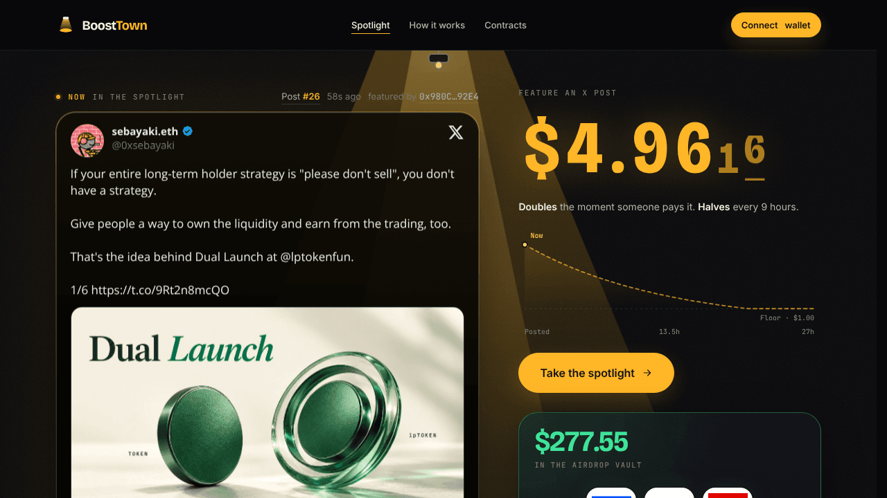 Boost Town website screenshot