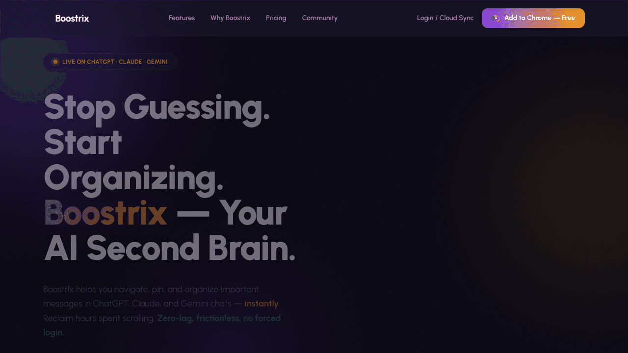 Boostrix website screenshot