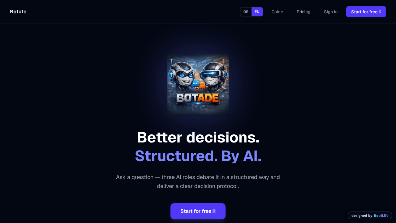 Botate website screenshot