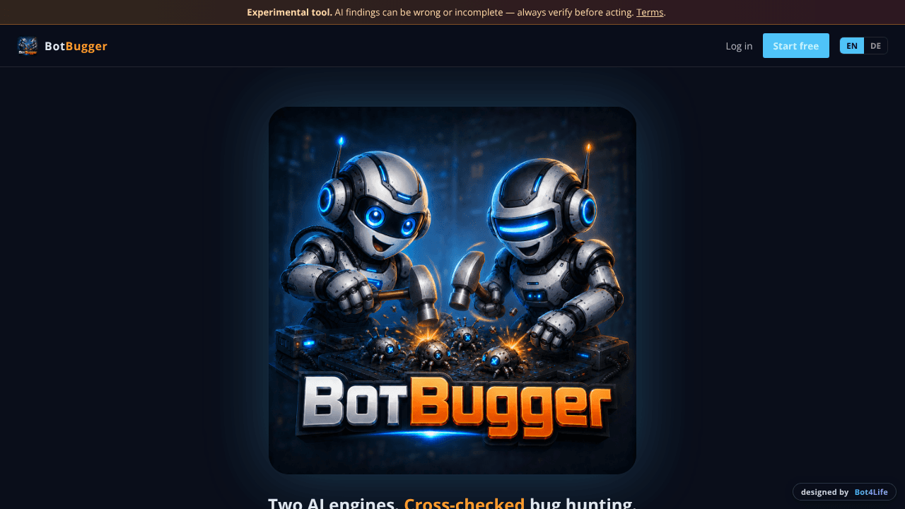 BotBugger website screenshot