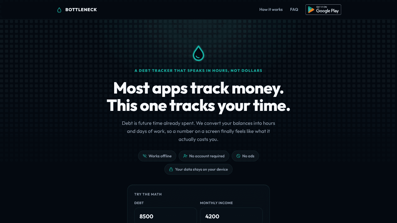 Bottleneck website screenshot