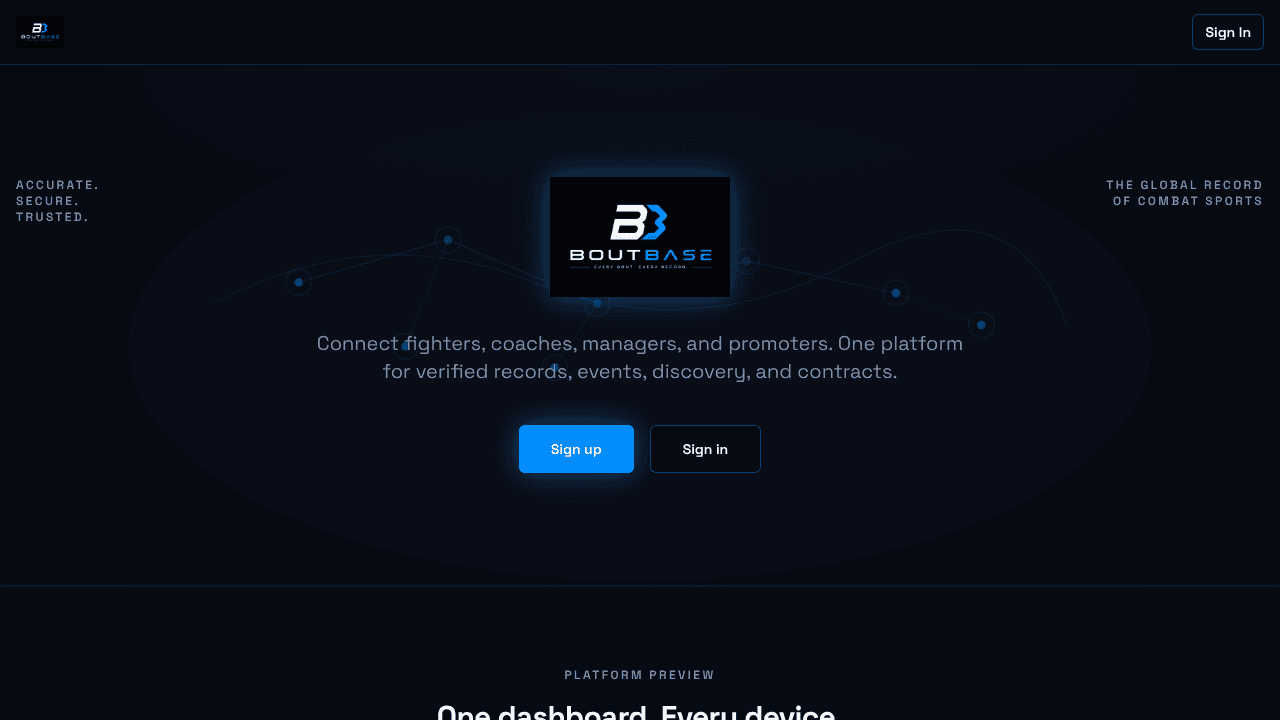 BoutBase website screenshot