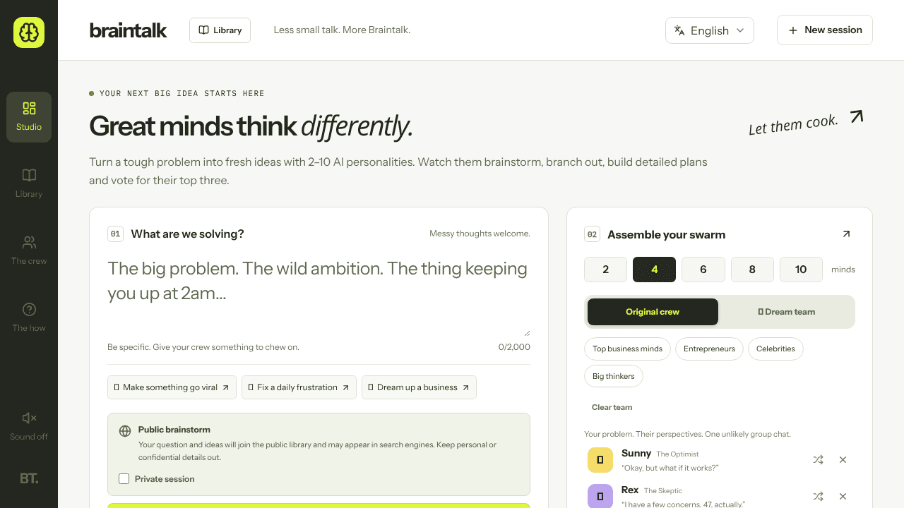 BrainTalk website screenshot