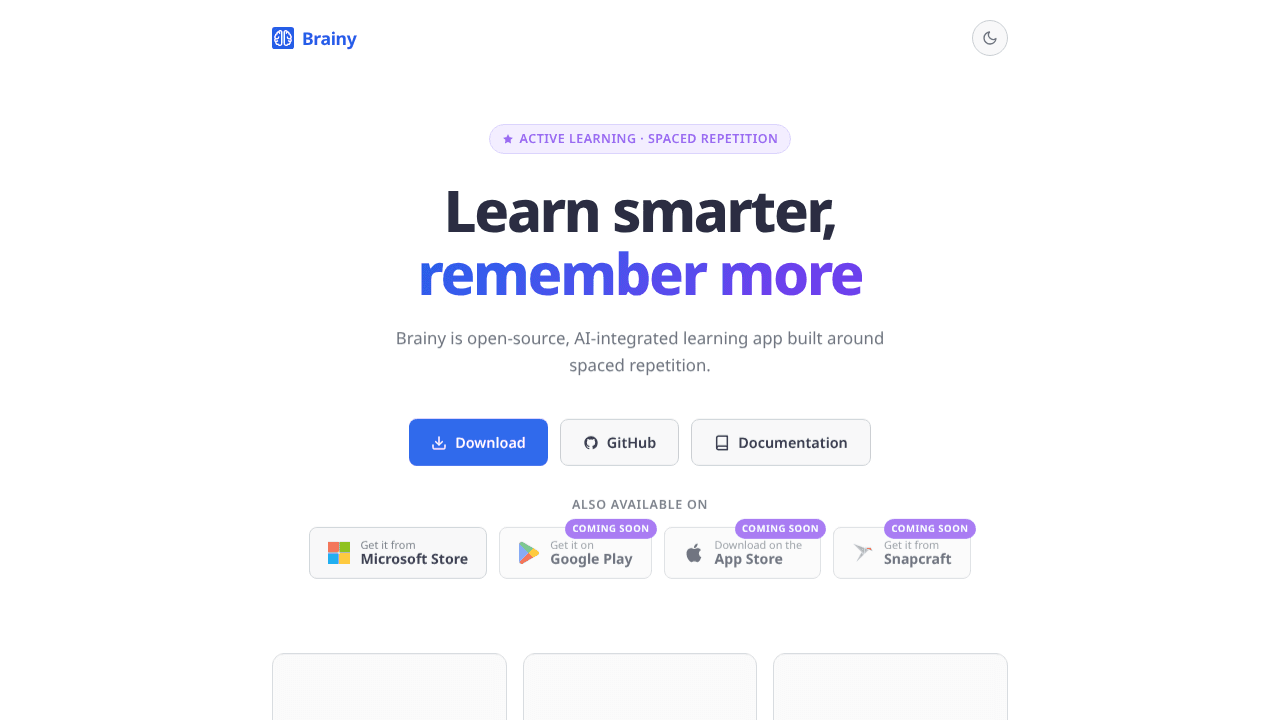 Brainy website screenshot