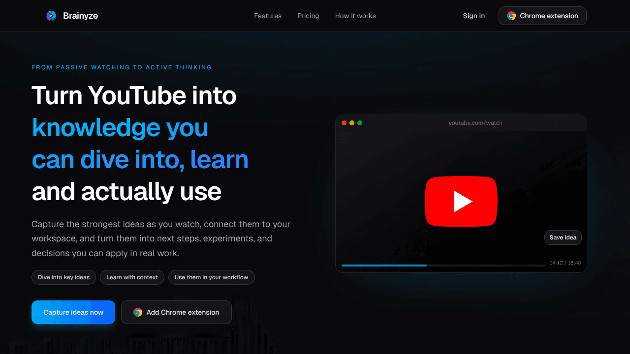 Brainyze website screenshot