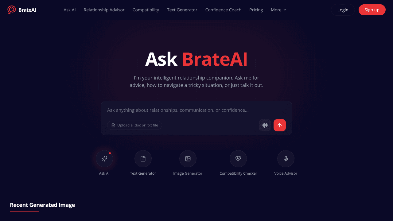 BrateAI website screenshot