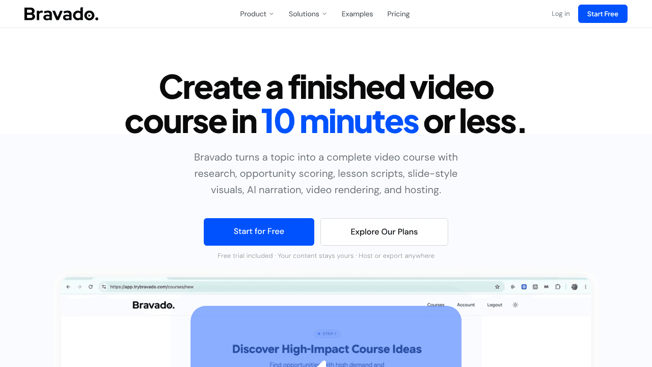 Bravado AI website screenshot