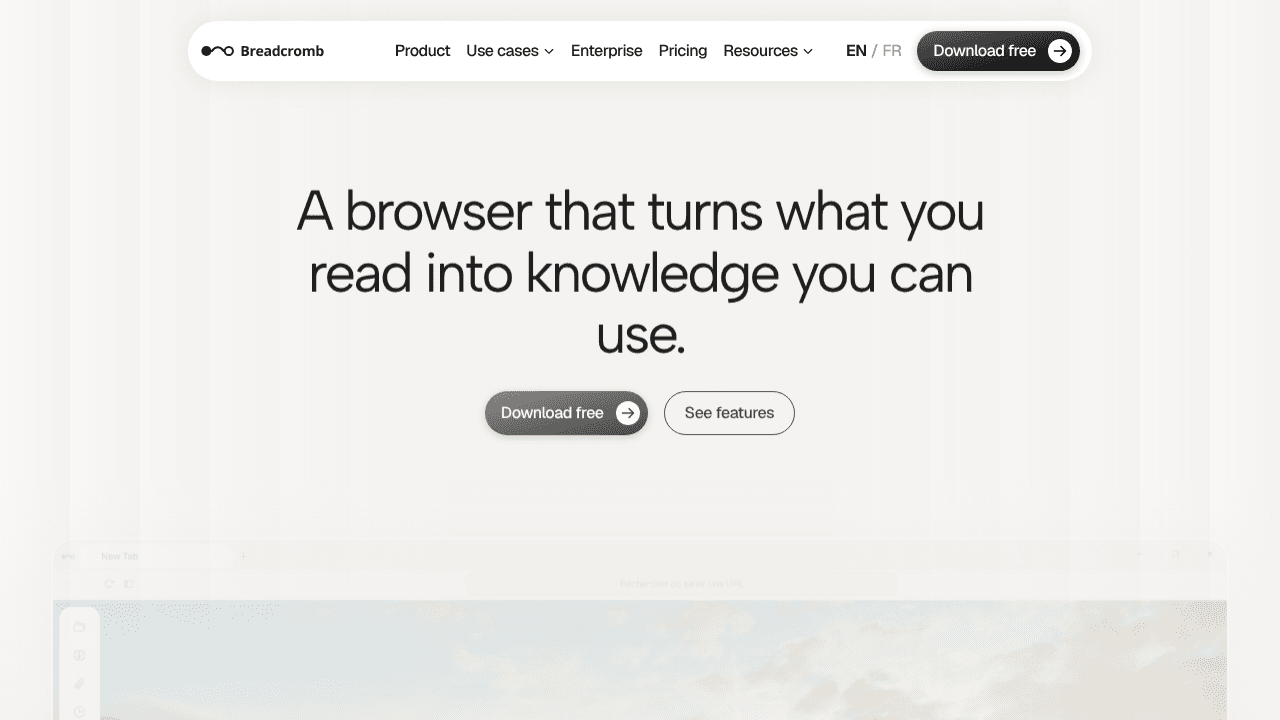 Breadcromb website screenshot