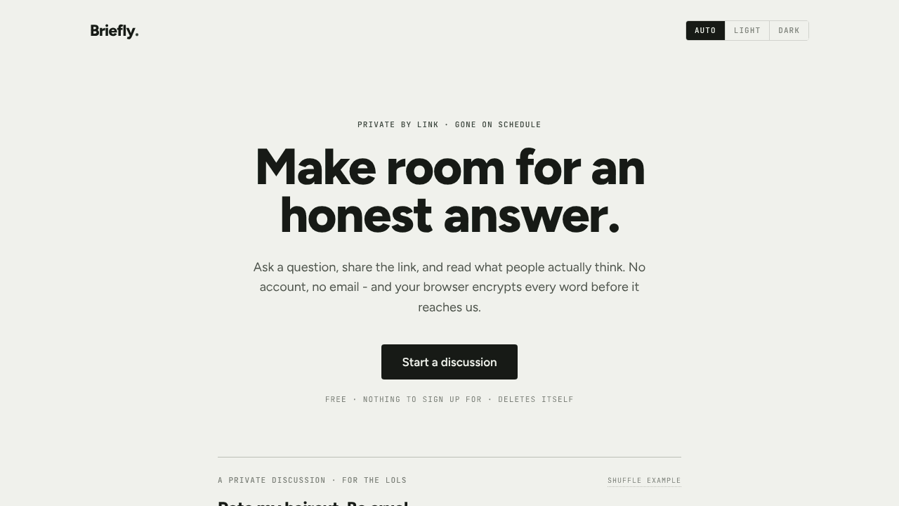 Briefly website screenshot