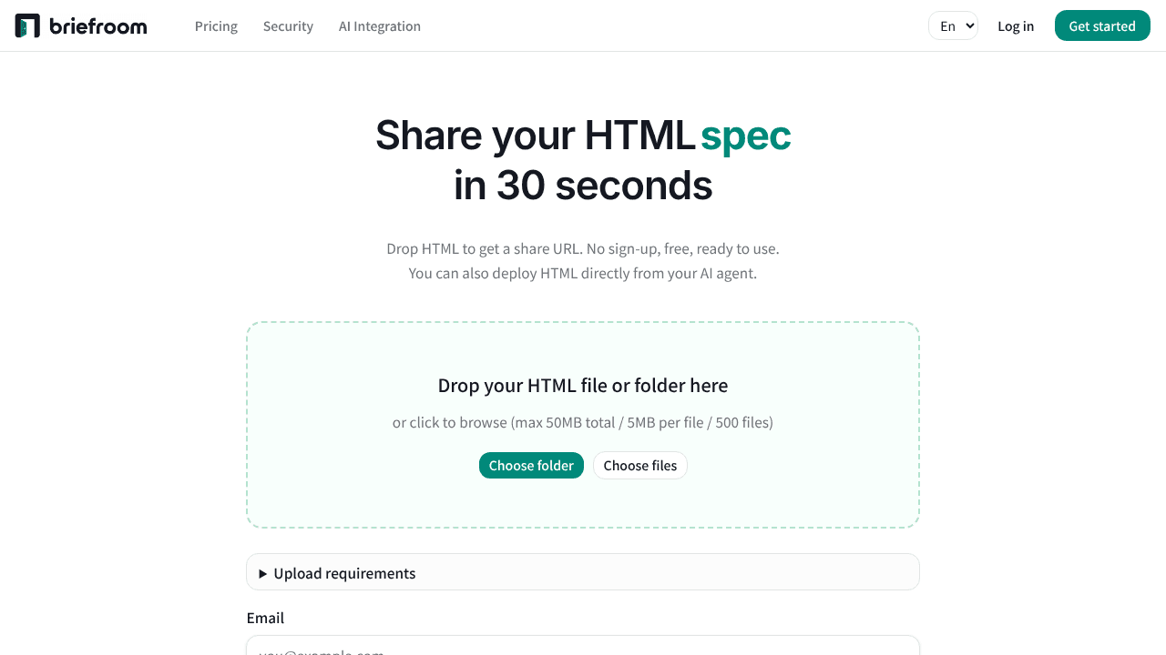 briefroom website screenshot