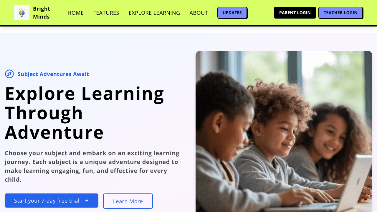 BrightMinds website screenshot