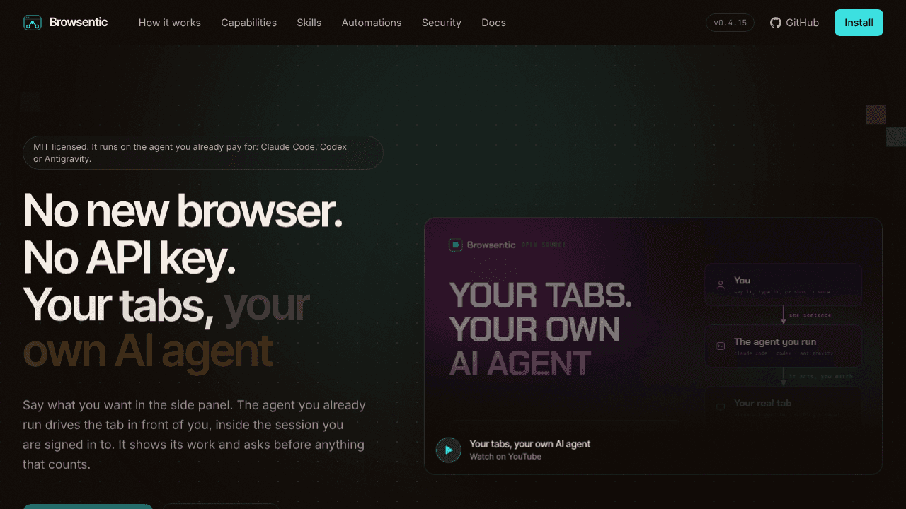 Browsentic website screenshot