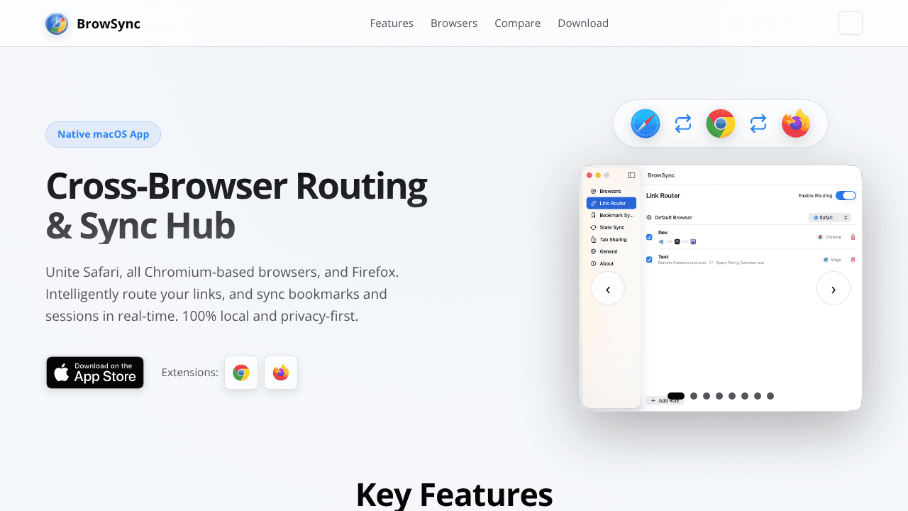 BrowSync website screenshot