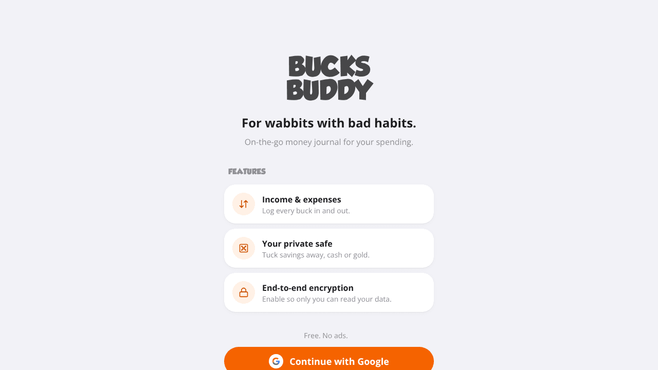 BucksBuddy website screenshot