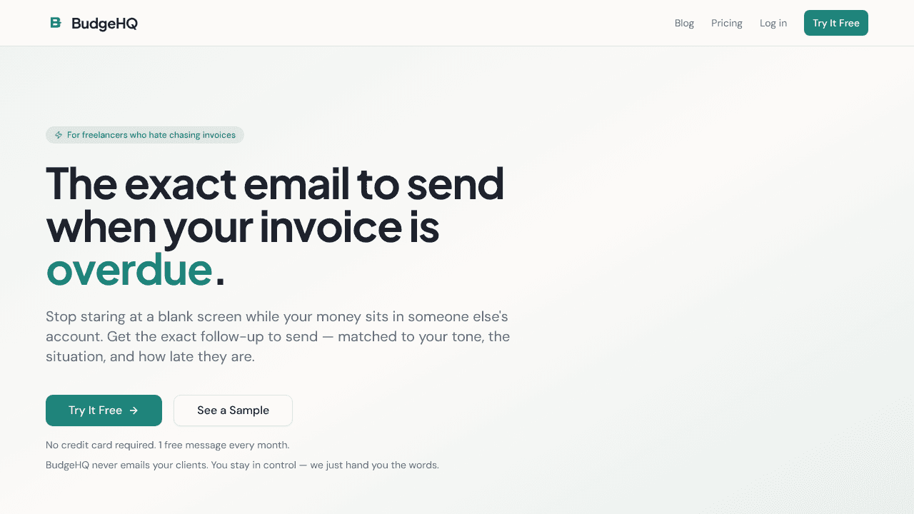 BudgeHQ  website screenshot