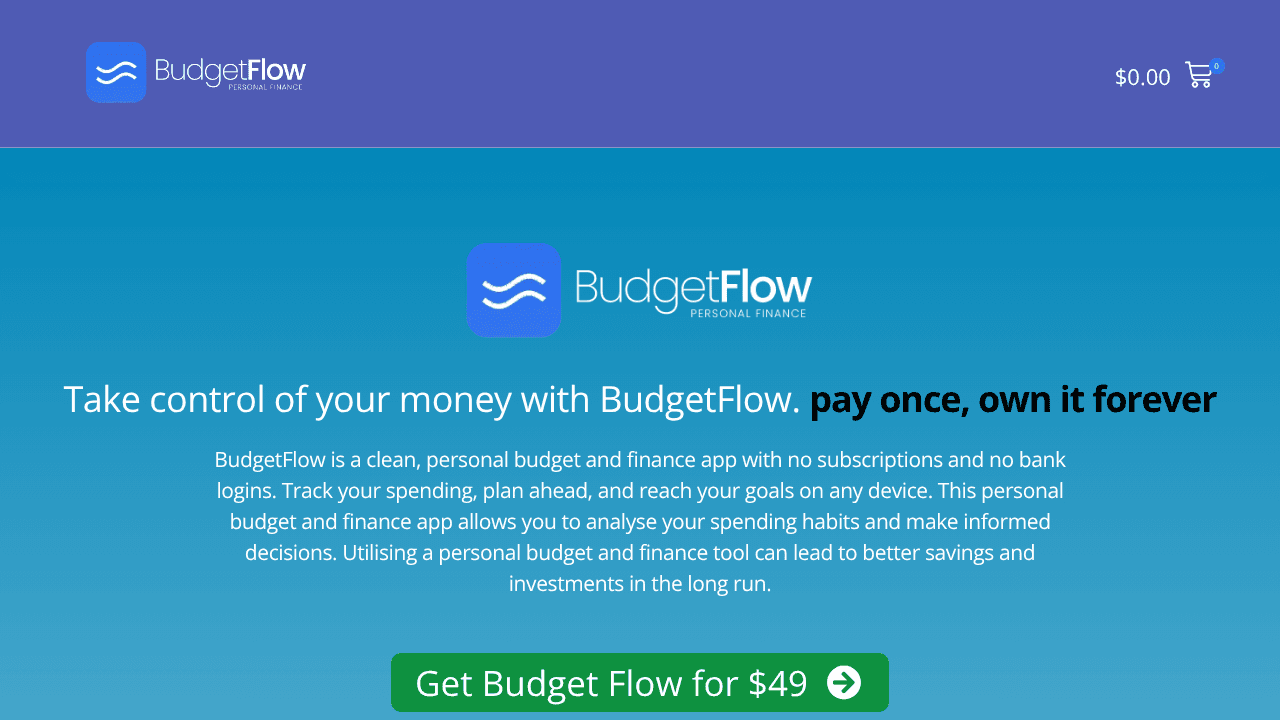 BudgetFlow website screenshot
