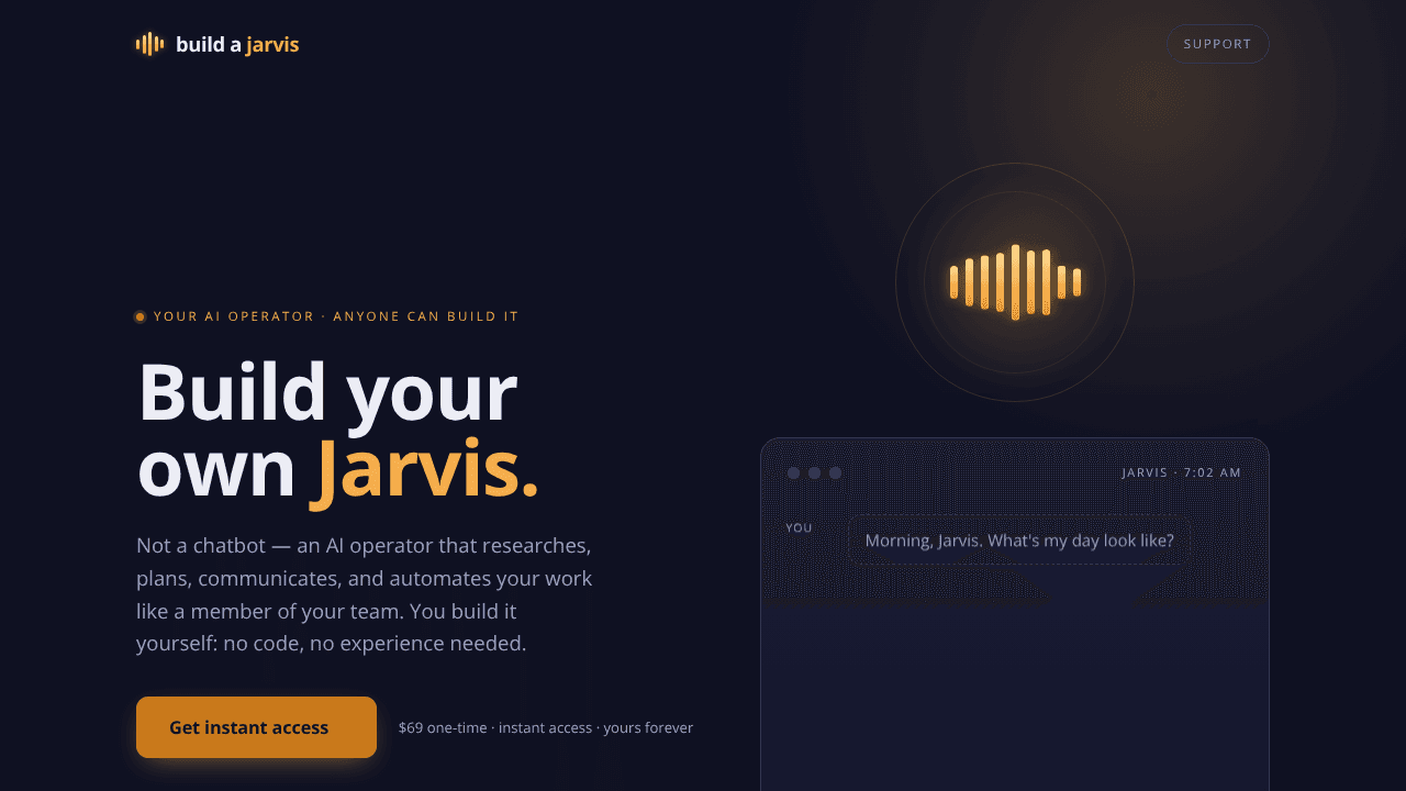 Build Your Own Jarvis website screenshot