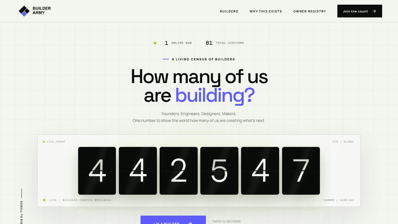 Builder Army website screenshot