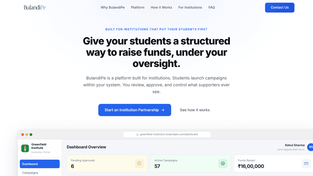 BulandiPe website screenshot