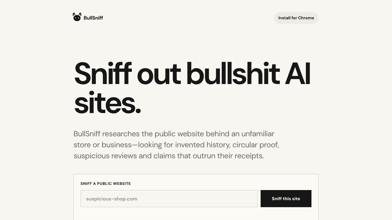 BullSniff website screenshot