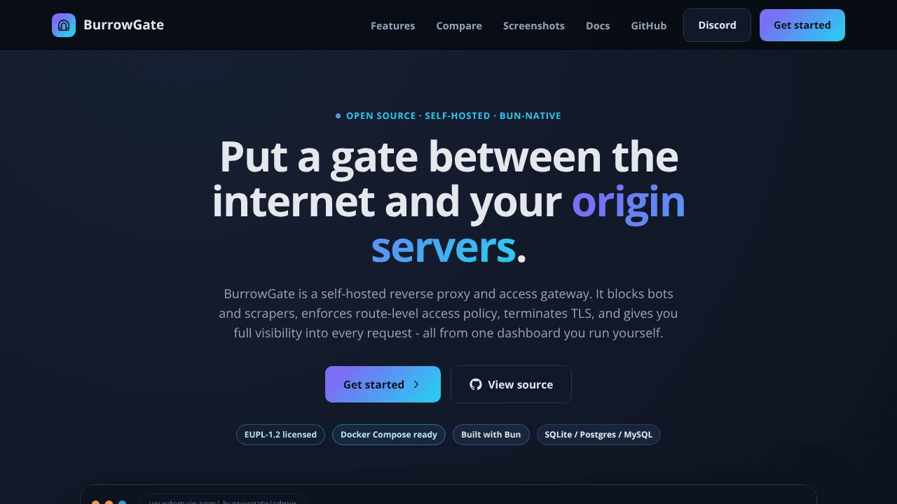 BurrowGate website screenshot