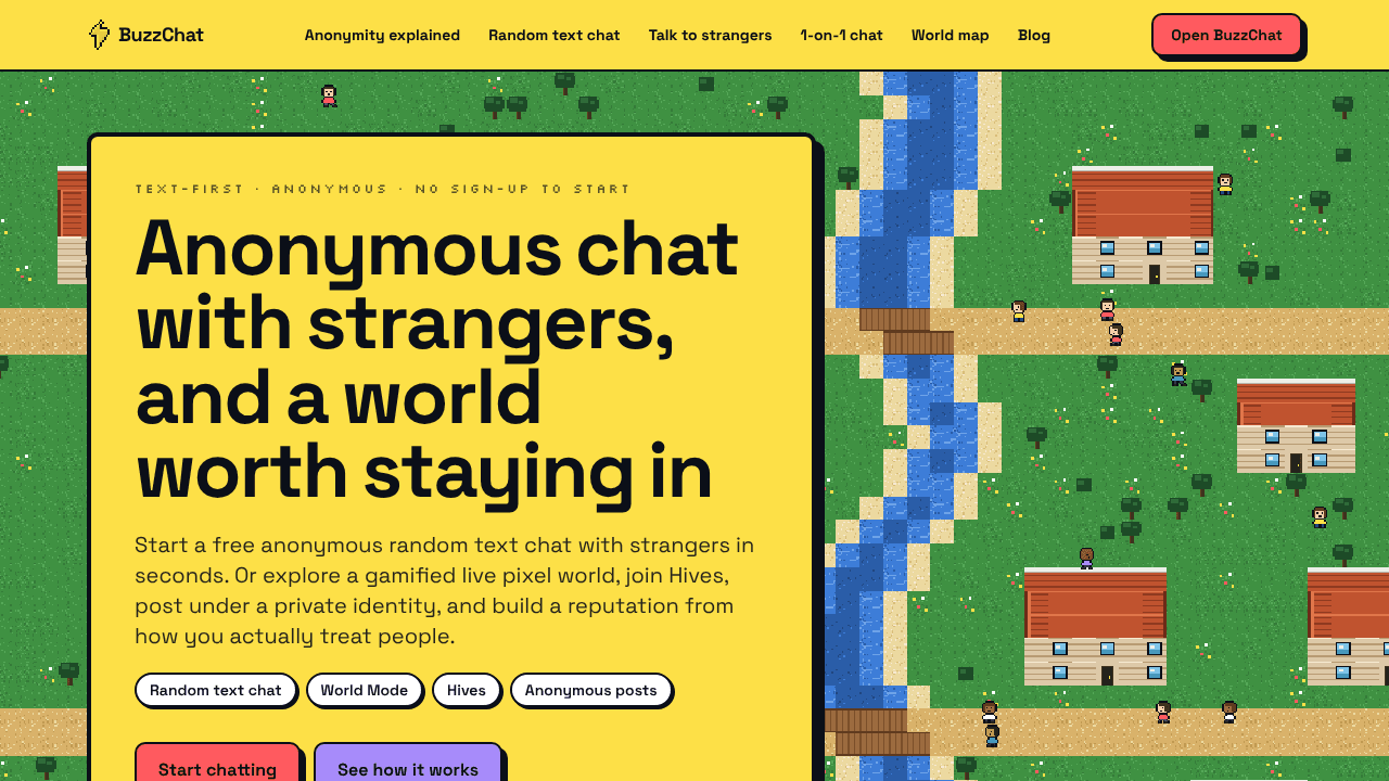BuzzChat website screenshot