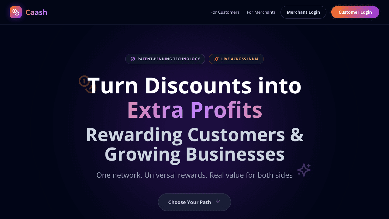 Caash website screenshot