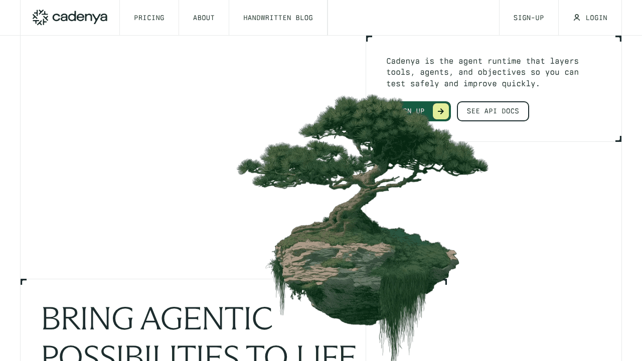 Cadenya website screenshot