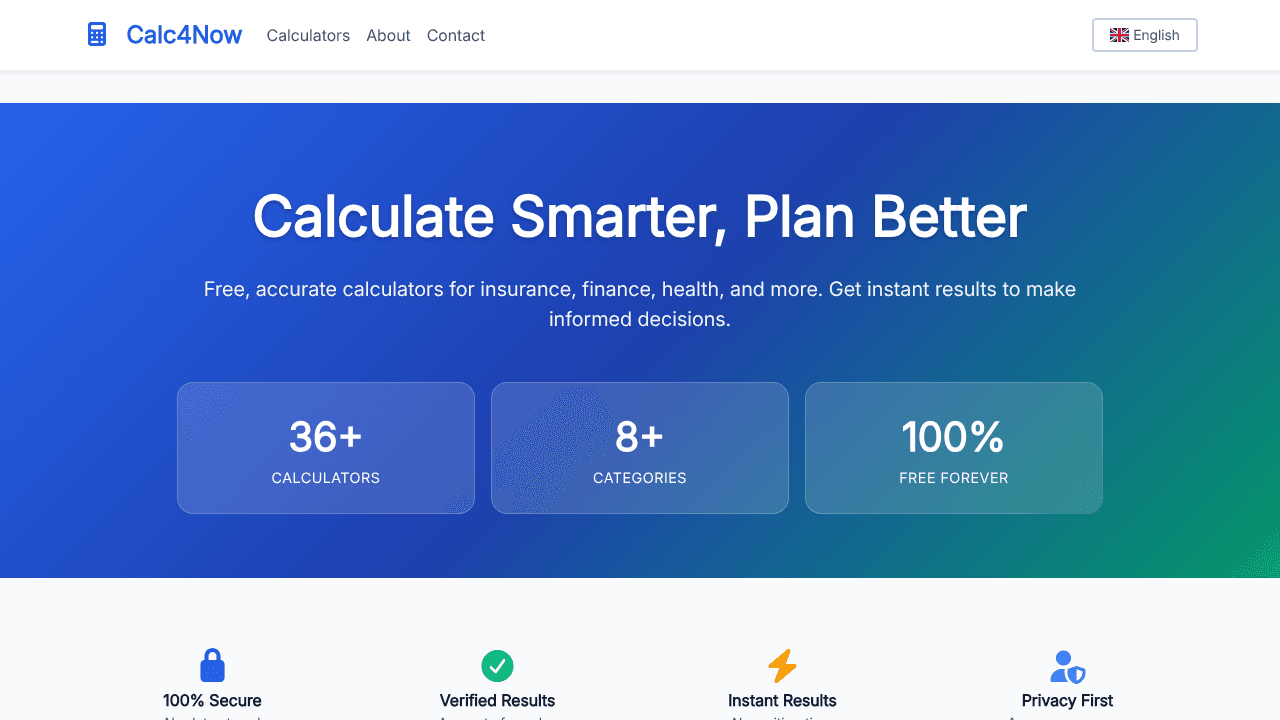 CALC4NOW website screenshot