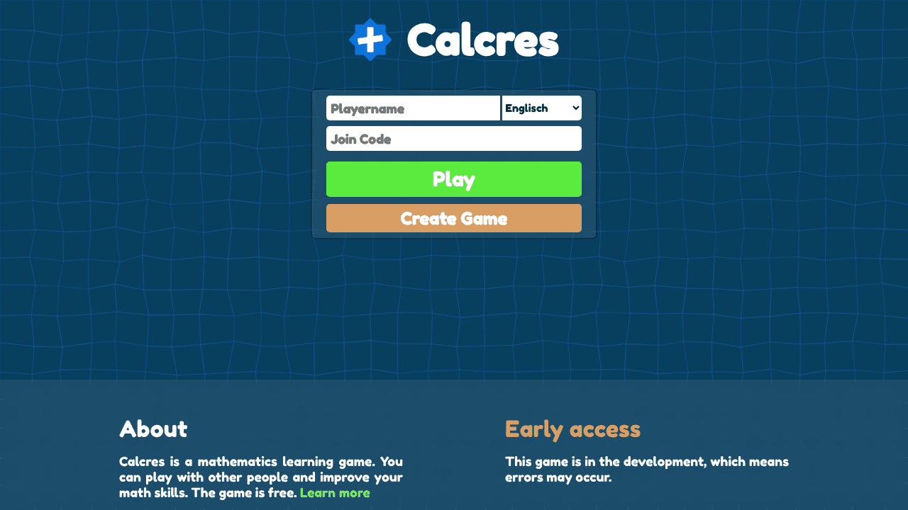 Calcres website screenshot