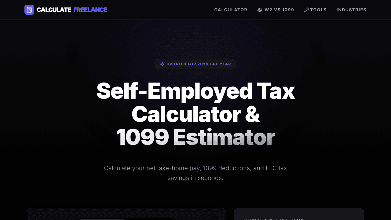 CalculateFreelance website screenshot