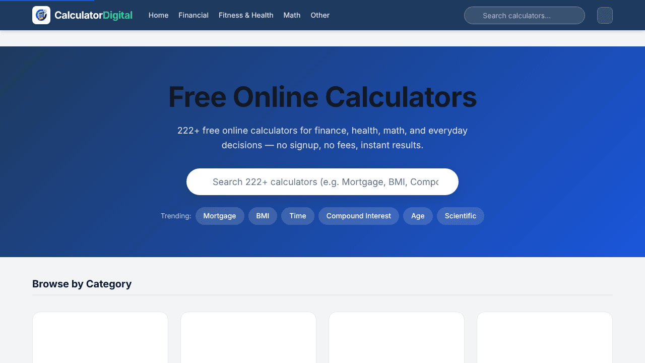 CalculatorDigital website screenshot