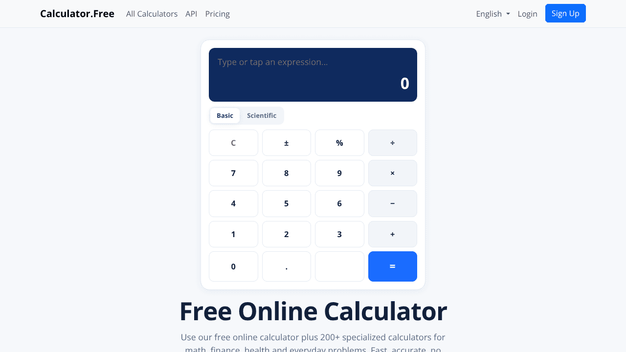 Calculator.Free website screenshot