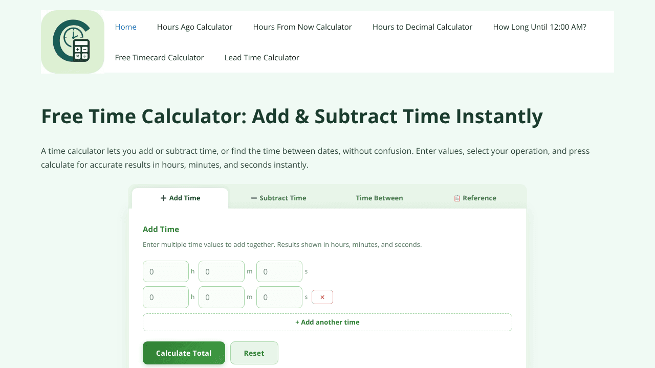 calculatorspan website screenshot