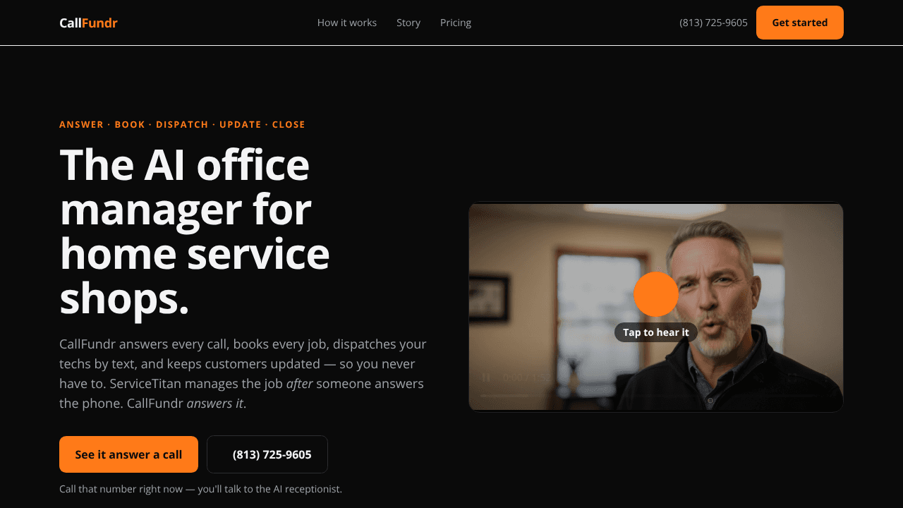 CallFundr website screenshot