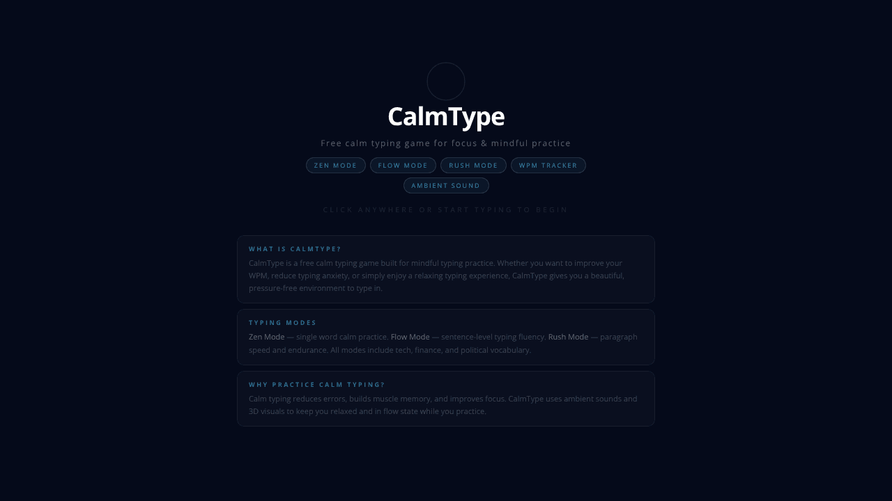 CalmType website screenshot